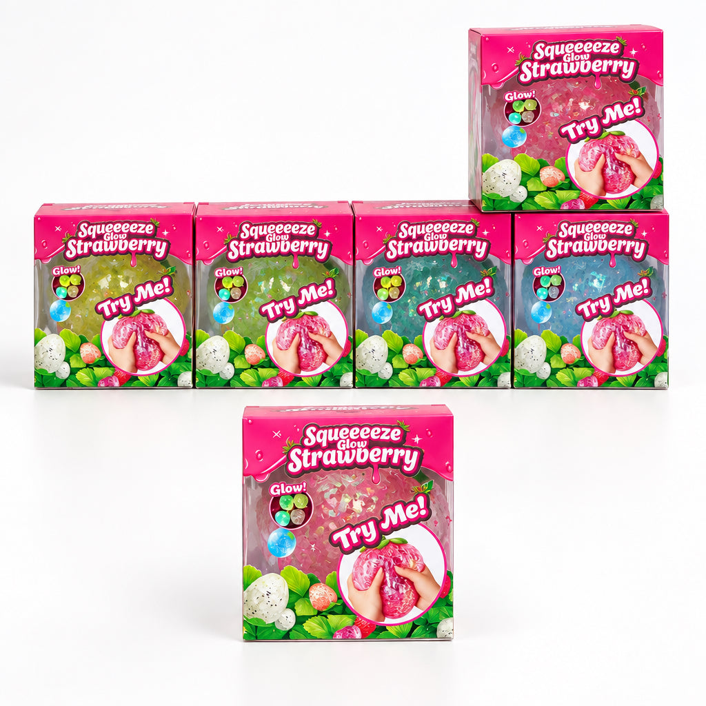 Antistresinis squishy „Braškė“ – kietesnės tekstūros