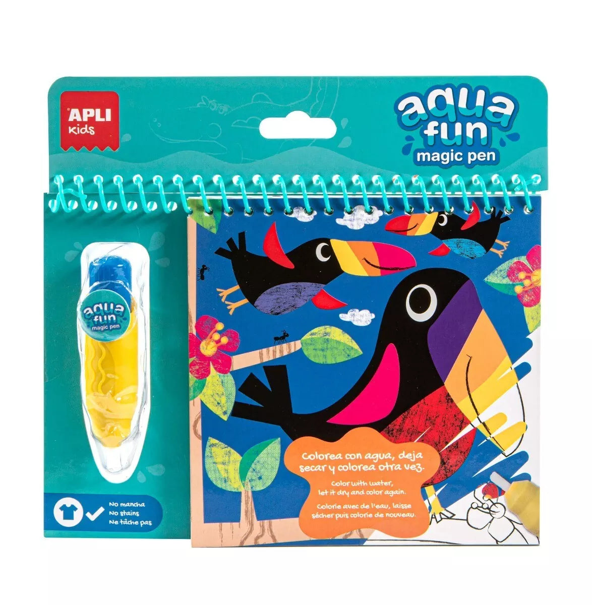 Džiunglių spalvinimo knygelė su vandens pieštuku