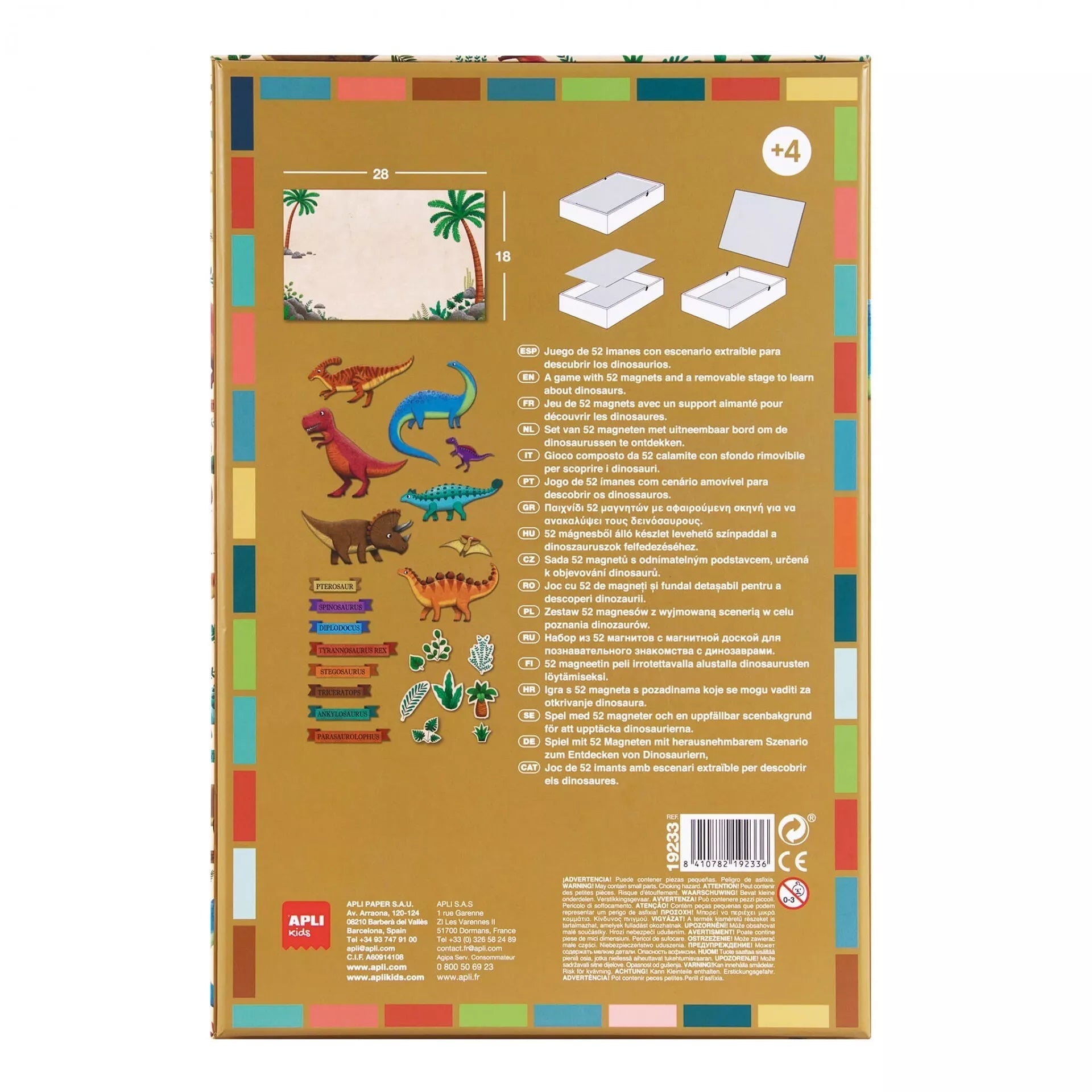 Apli Kids magnetinis žaidimas-dėlionė „Dinozaurai“