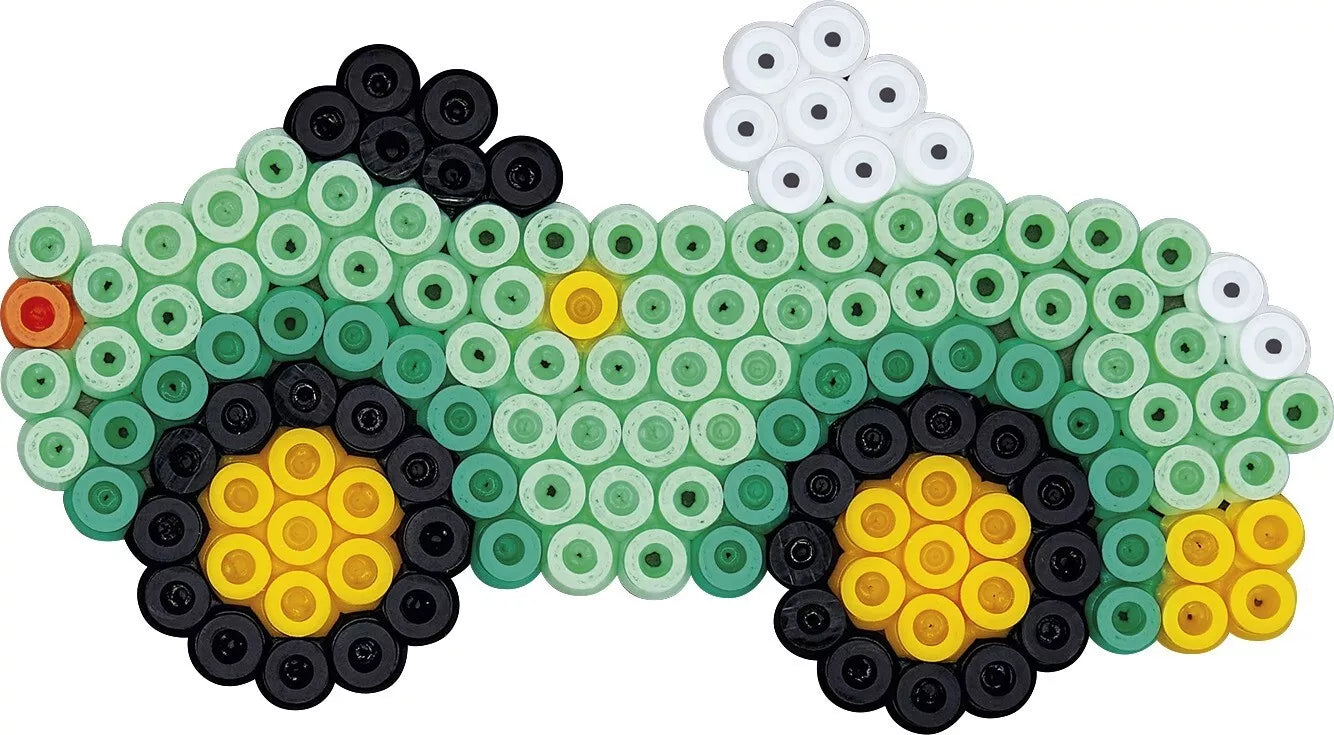 HAMA MIDI karoliukai ir dėliojimo lentelės žaliame kibirėlyje