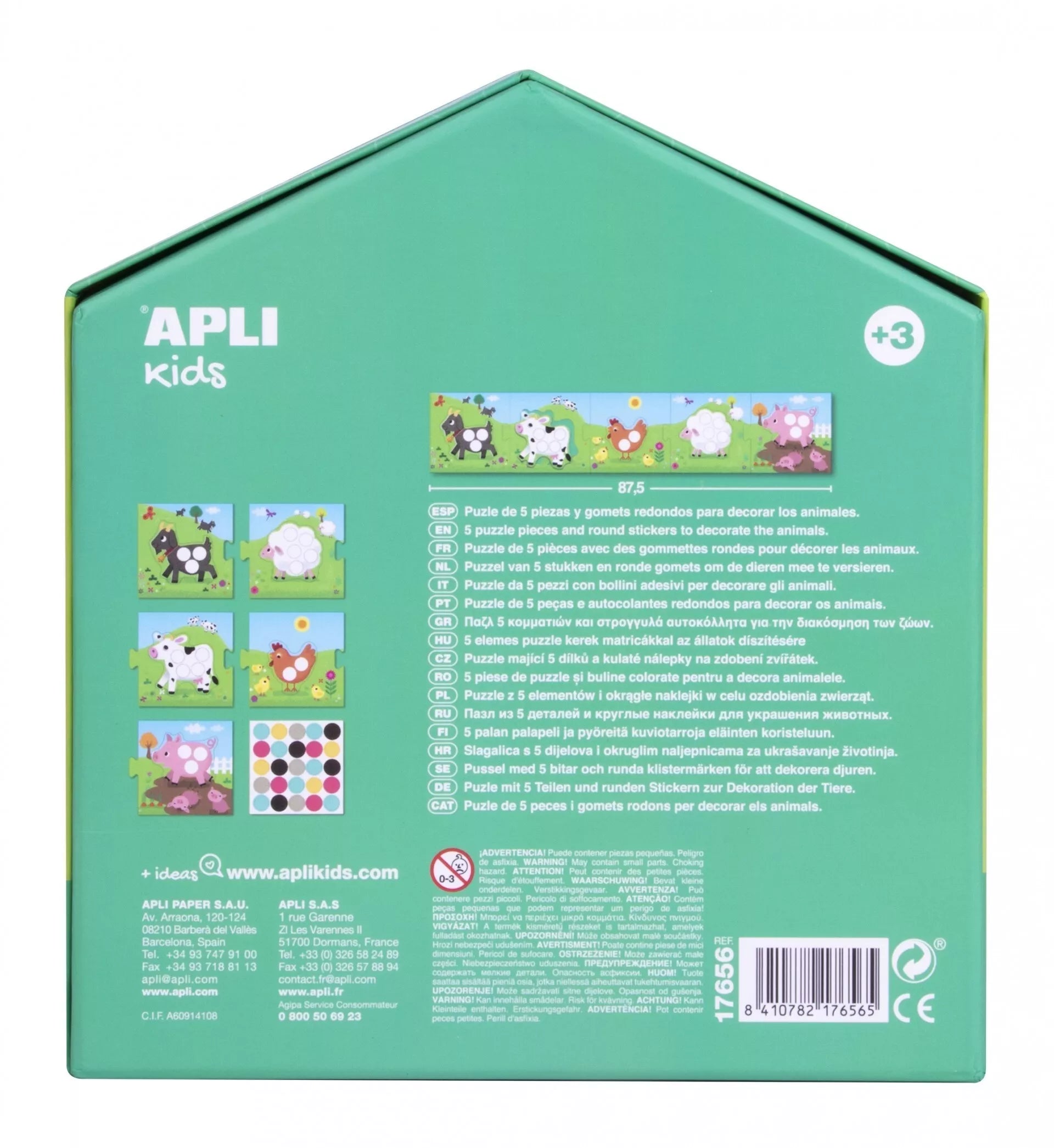 Apli Kids dėlionė su lipdukais „Gyvūnai“