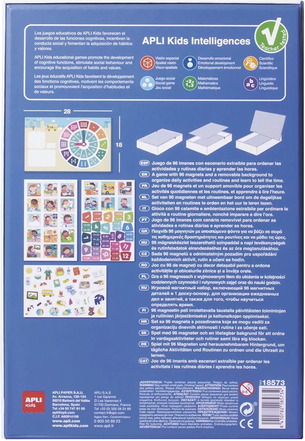 Magnetinis žaidimas-dėlionė „Valandos”