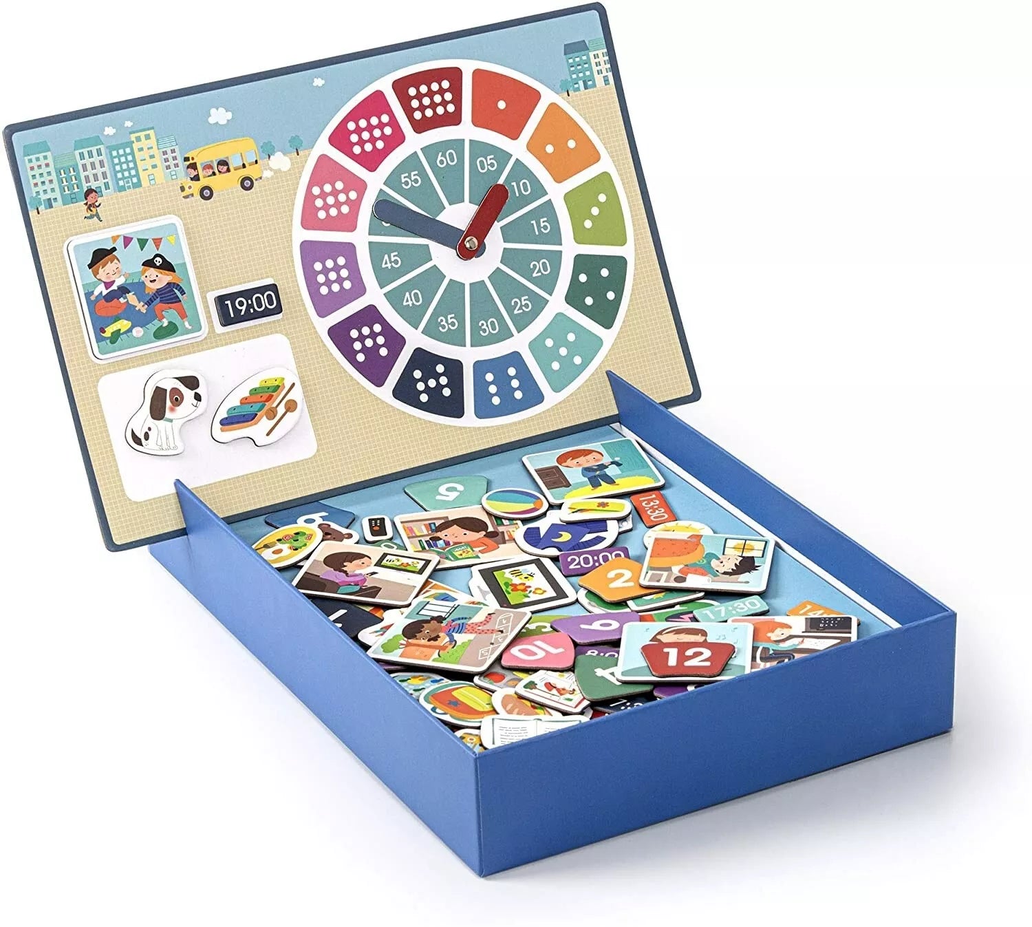 Magnetinis žaidimas-dėlionė „Valandos”