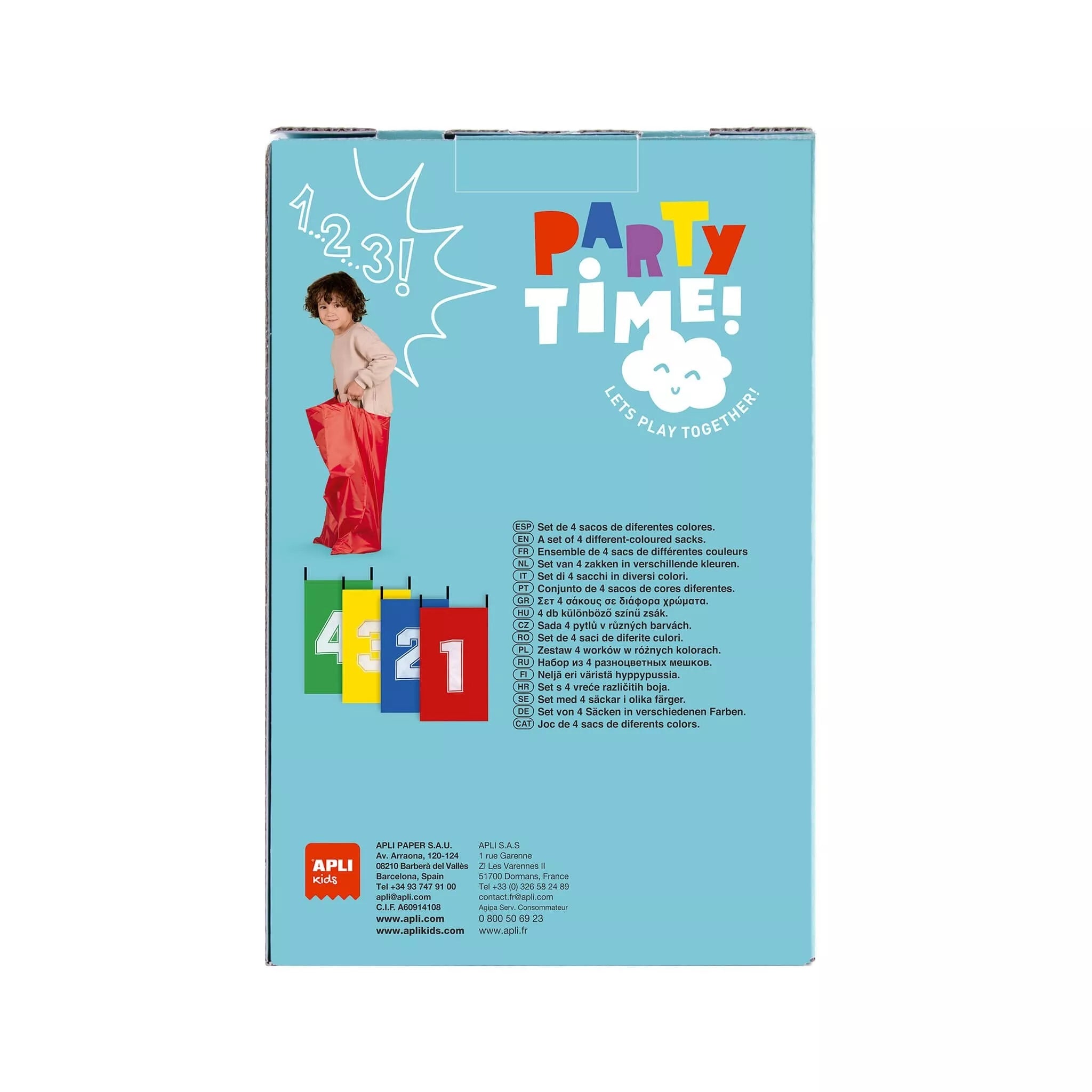 Apli Kids spalvoti šokinėjimo maišai (4 vnt.)