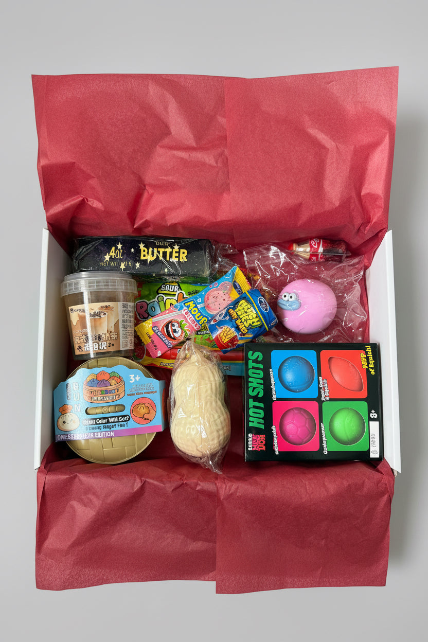 Squishy dovanų dėžutė „Rožė“ – antistresiniai žaislai vaikams