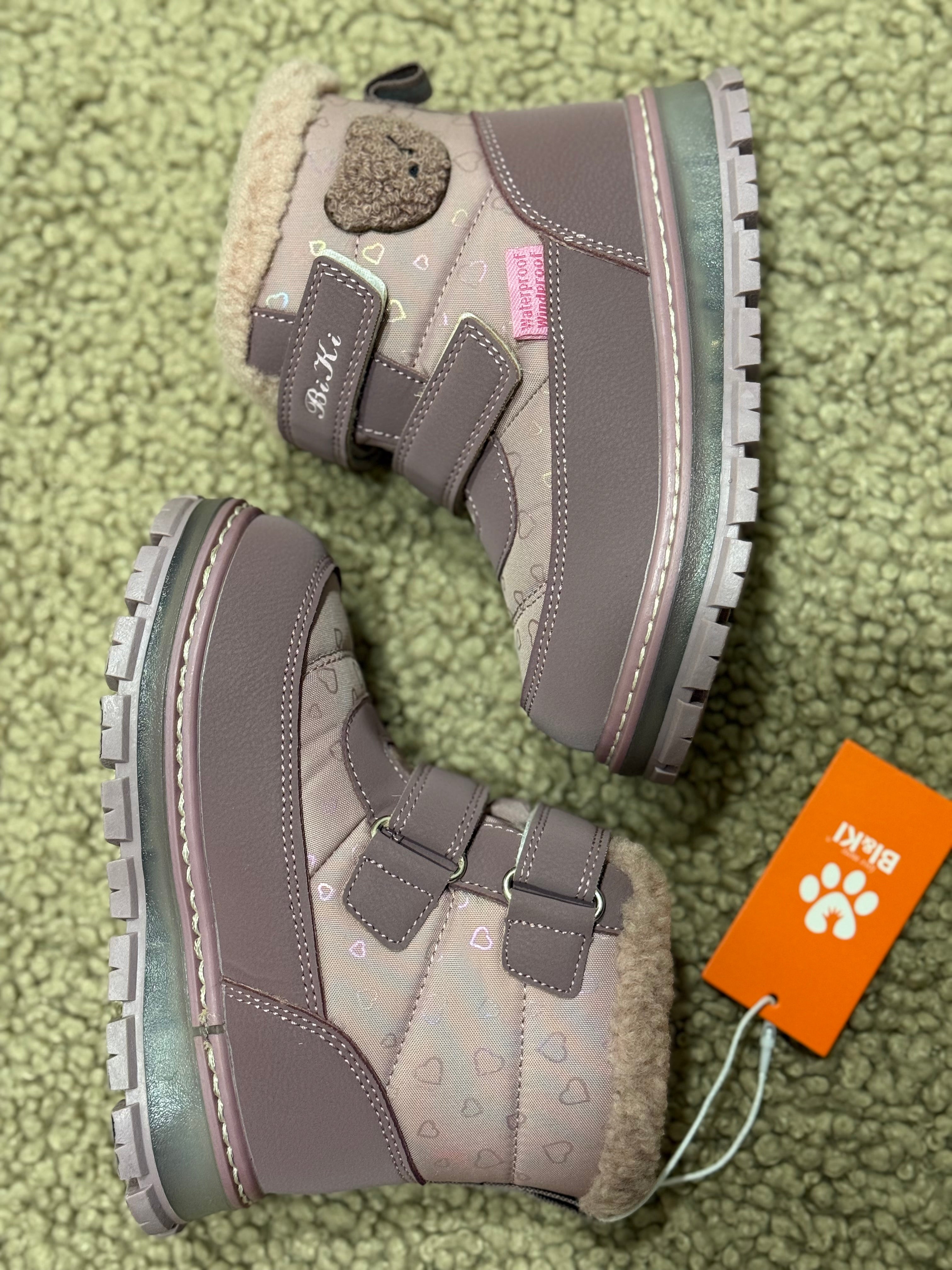 Vaikiški žieminiai aulinukai BiKi (šviečiantys, waterproof, su vilna 60%)