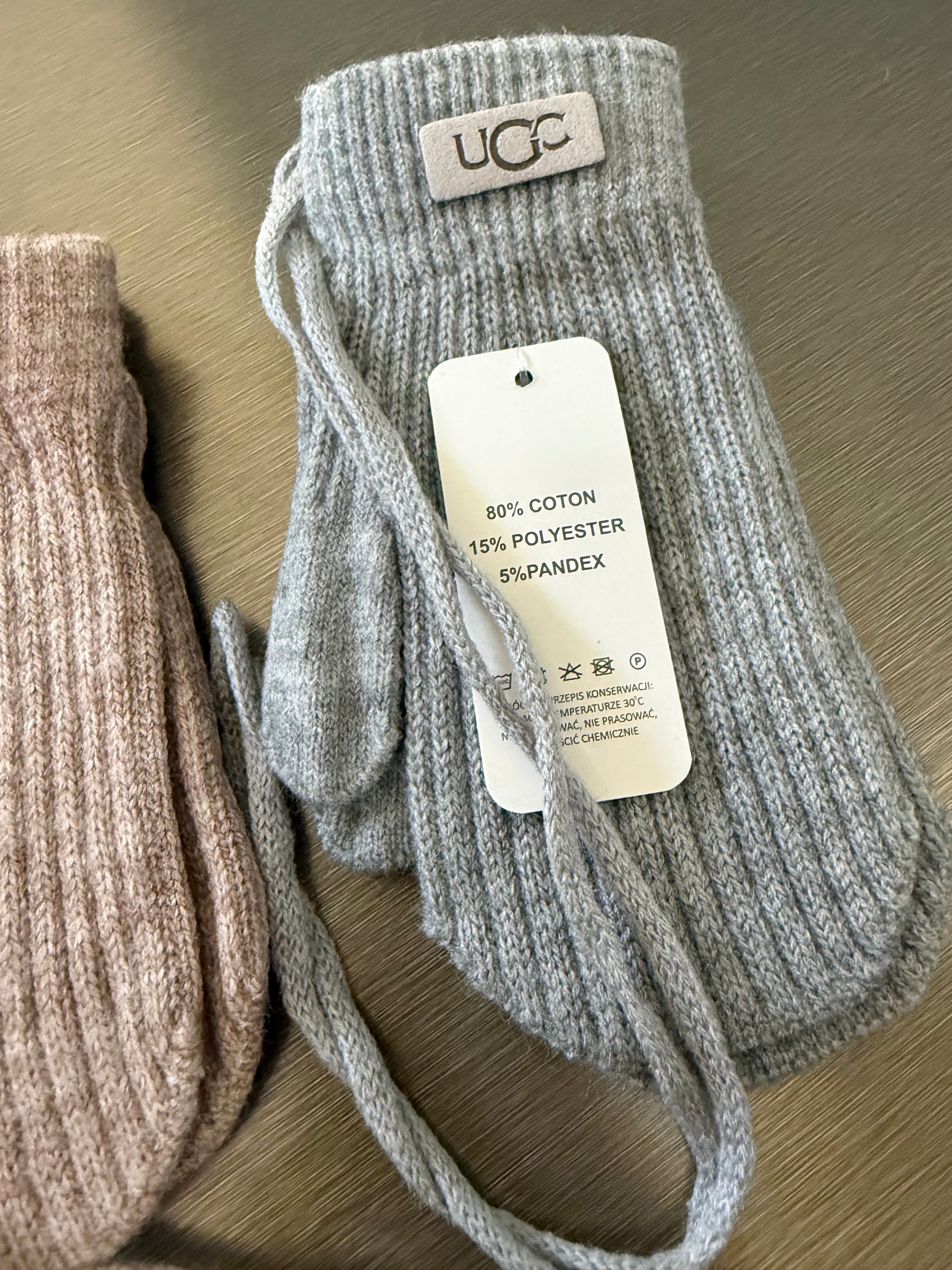Medvilnės 80% kumštinės pirštinės 3-4metų (Nude -Pilka)