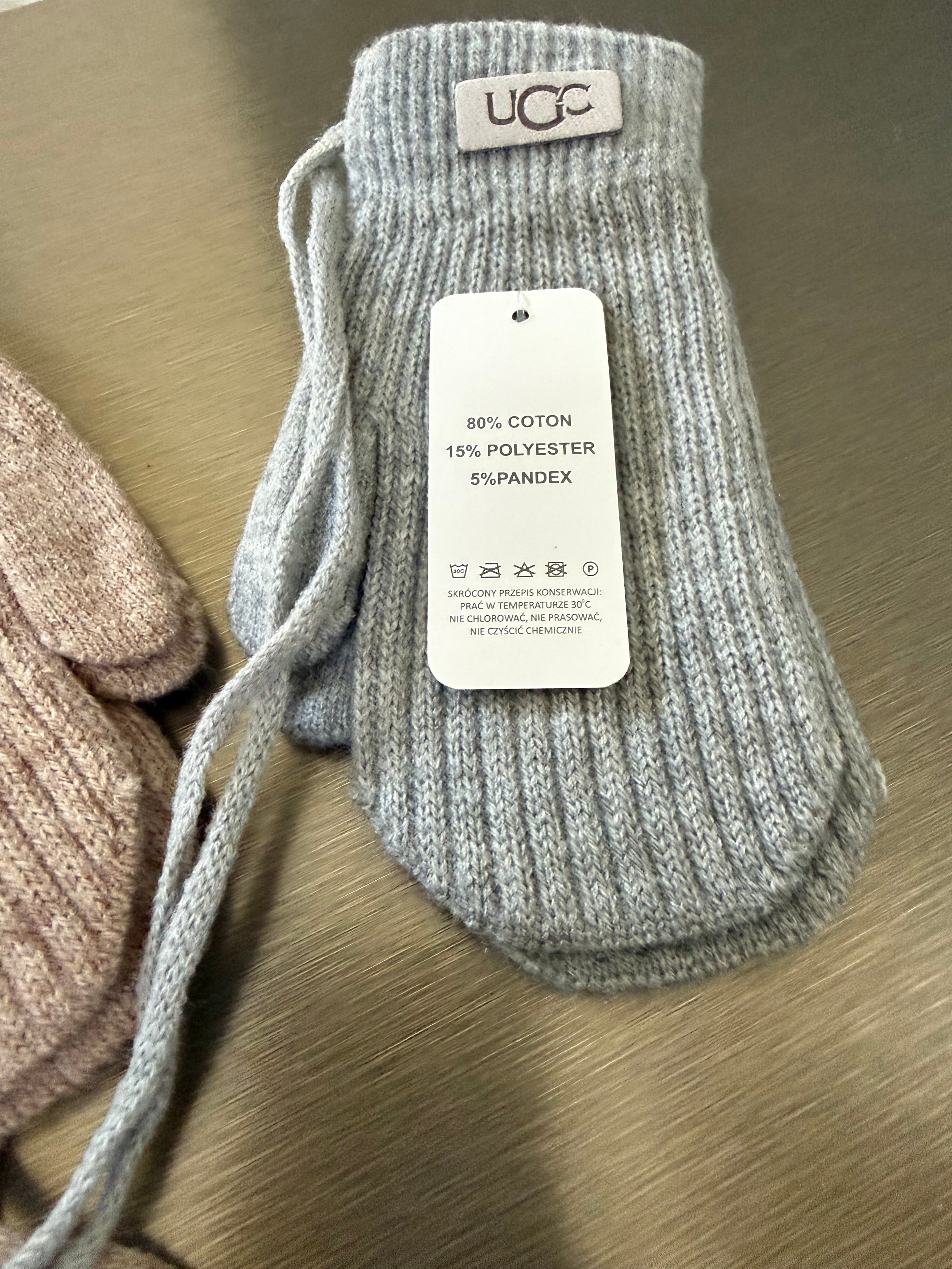Medvilnės 80% kumštinės pirštinės 3-4metų (Nude -Pilka)