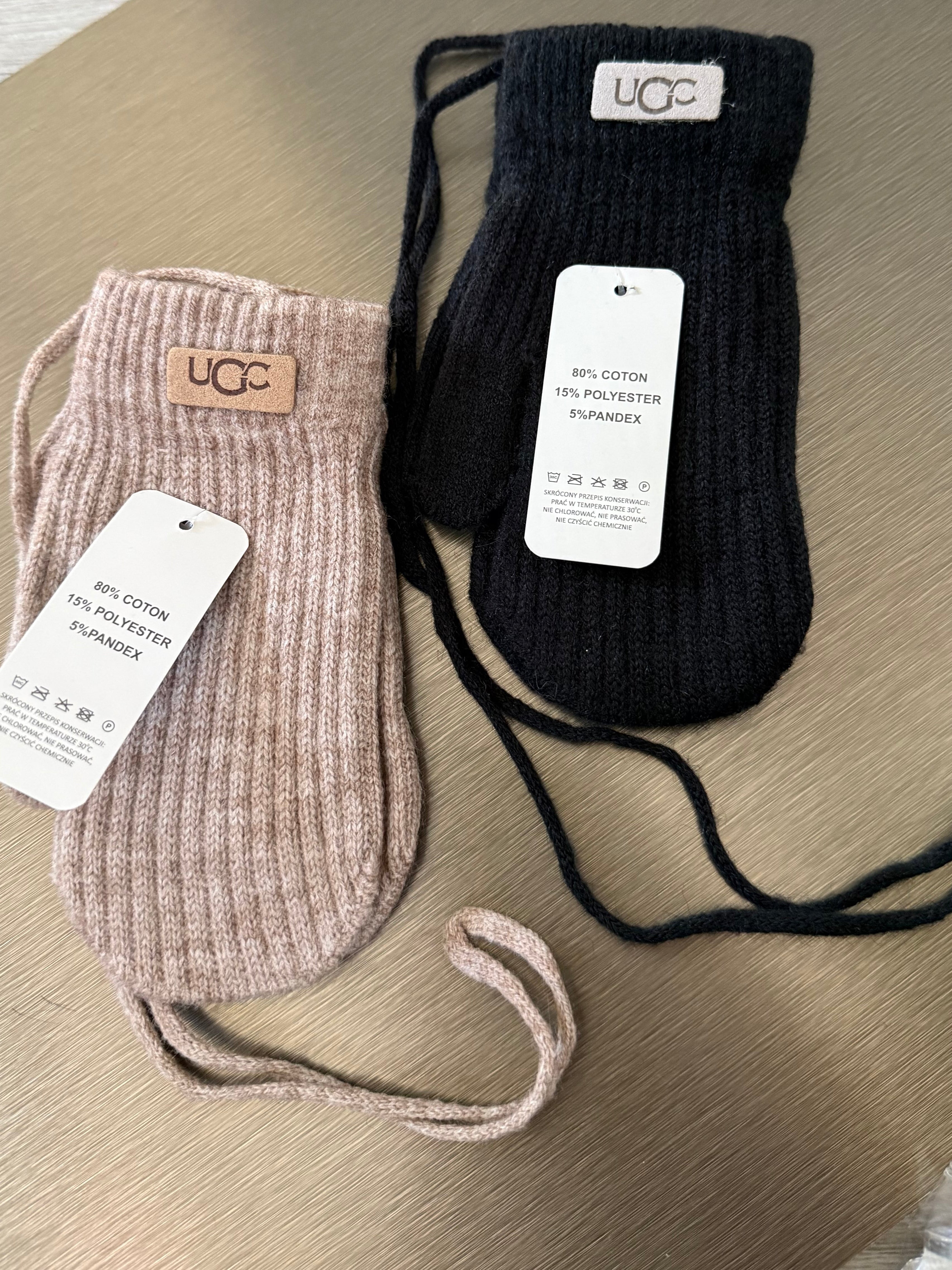 Medvilnės 80% kumštinės pirštinės 3-4metų ( Juoda- Nude)