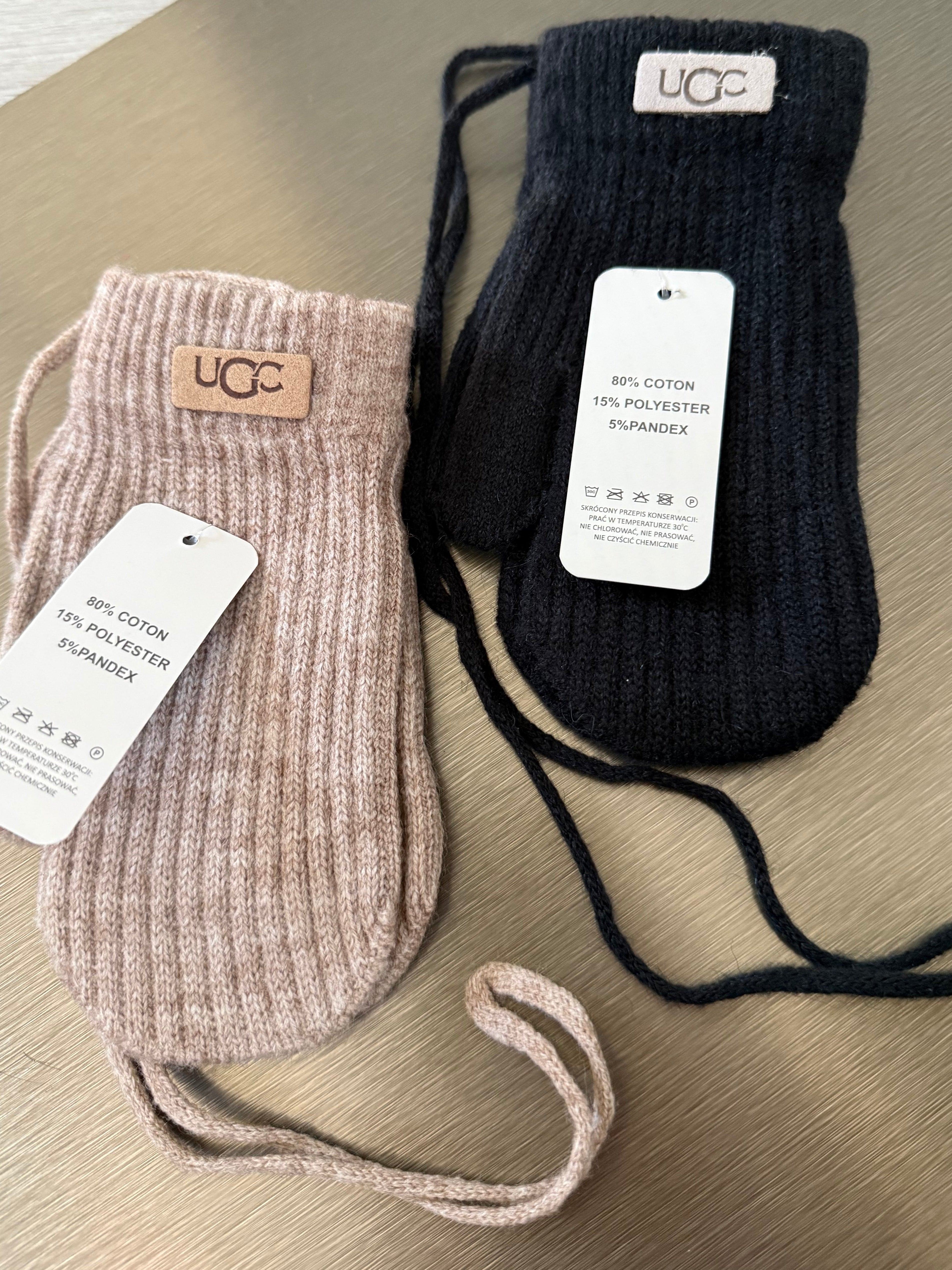 Medvilnės 80% kumštinės pirštinės 3-4metų ( Juoda- Nude)