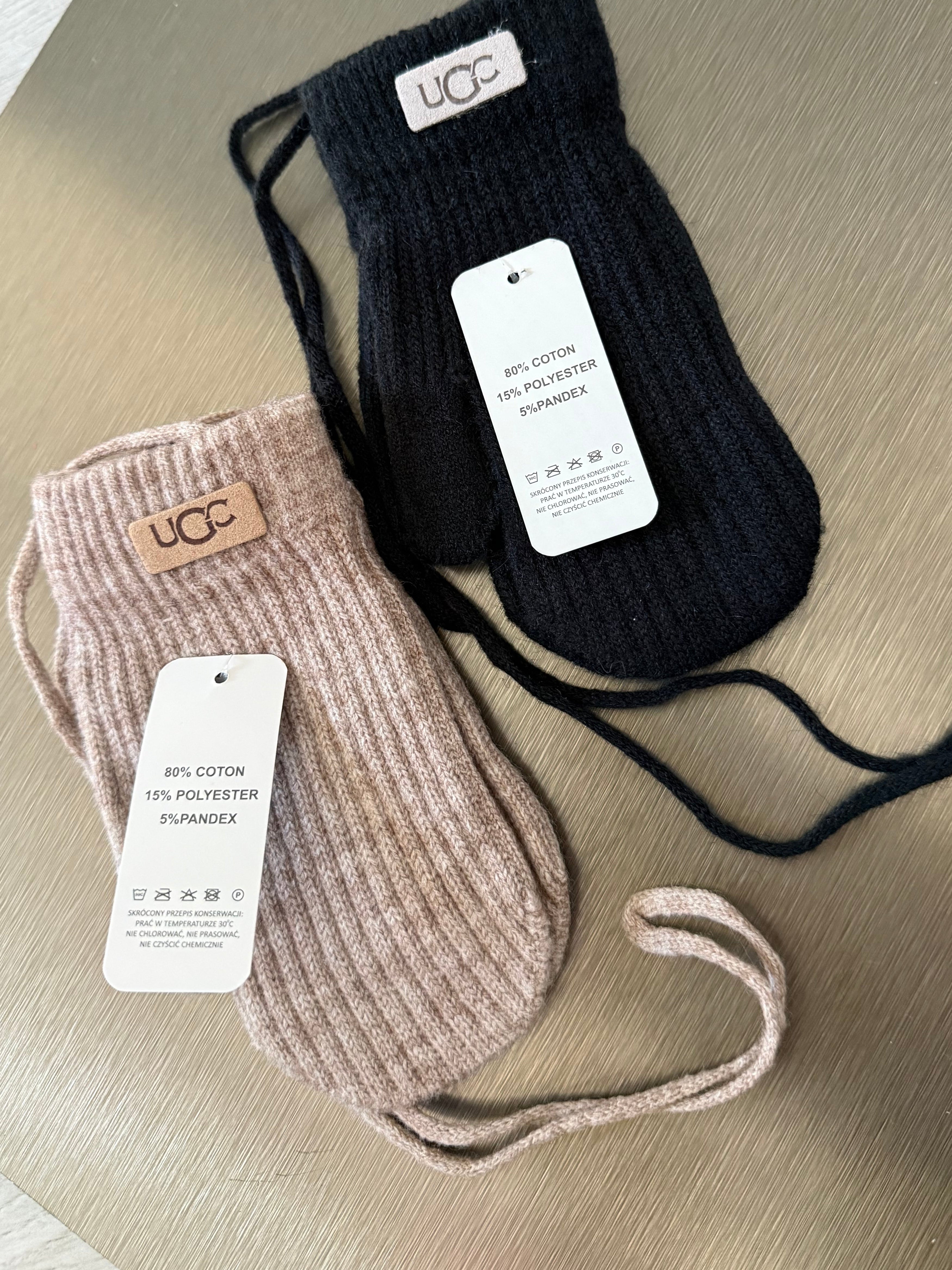 Medvilnės 80% kumštinės pirštinės 3-4metų ( Juoda- Nude)