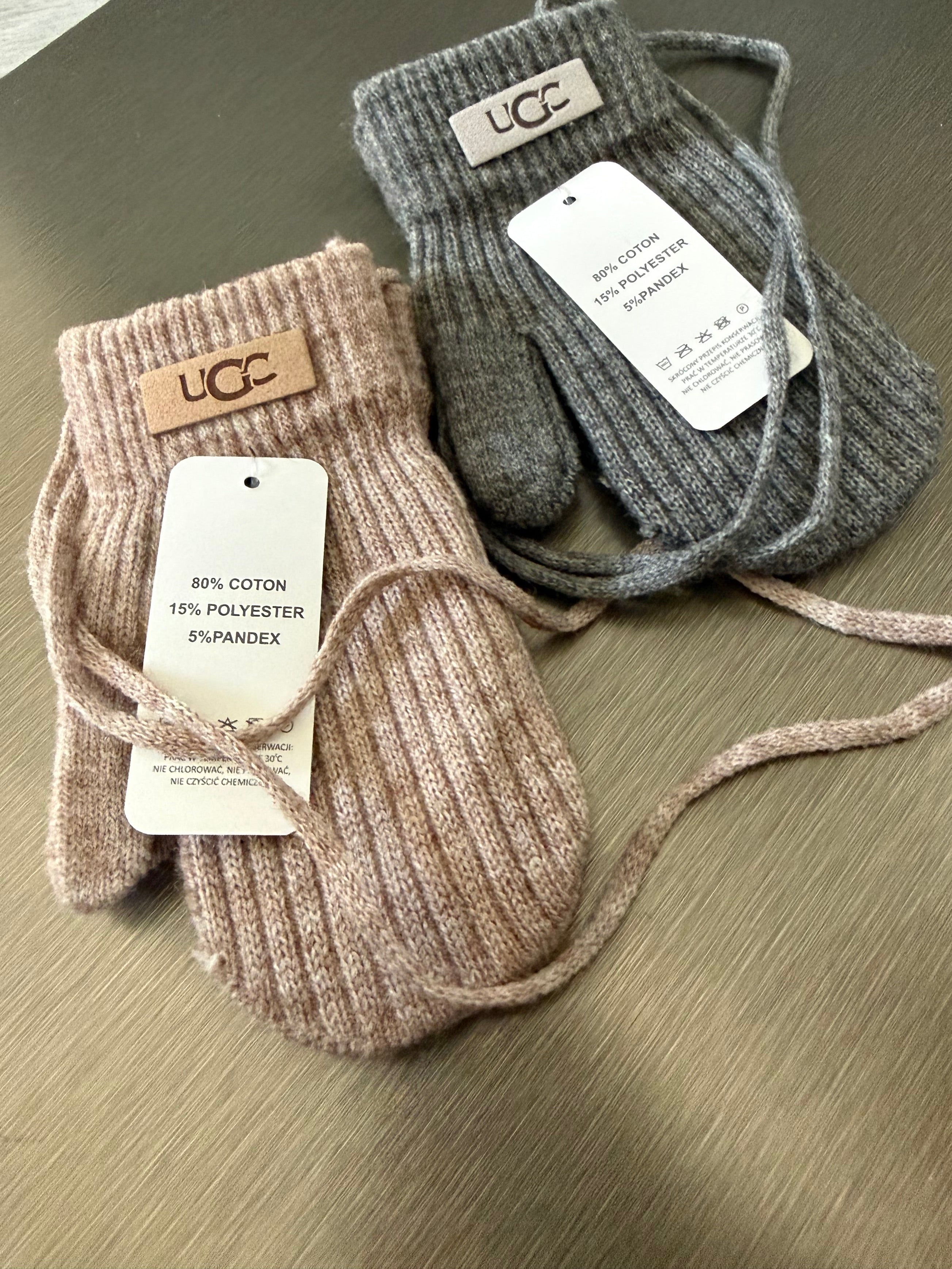 80% cotton mittens for 2-3 years (Grey - Nude)