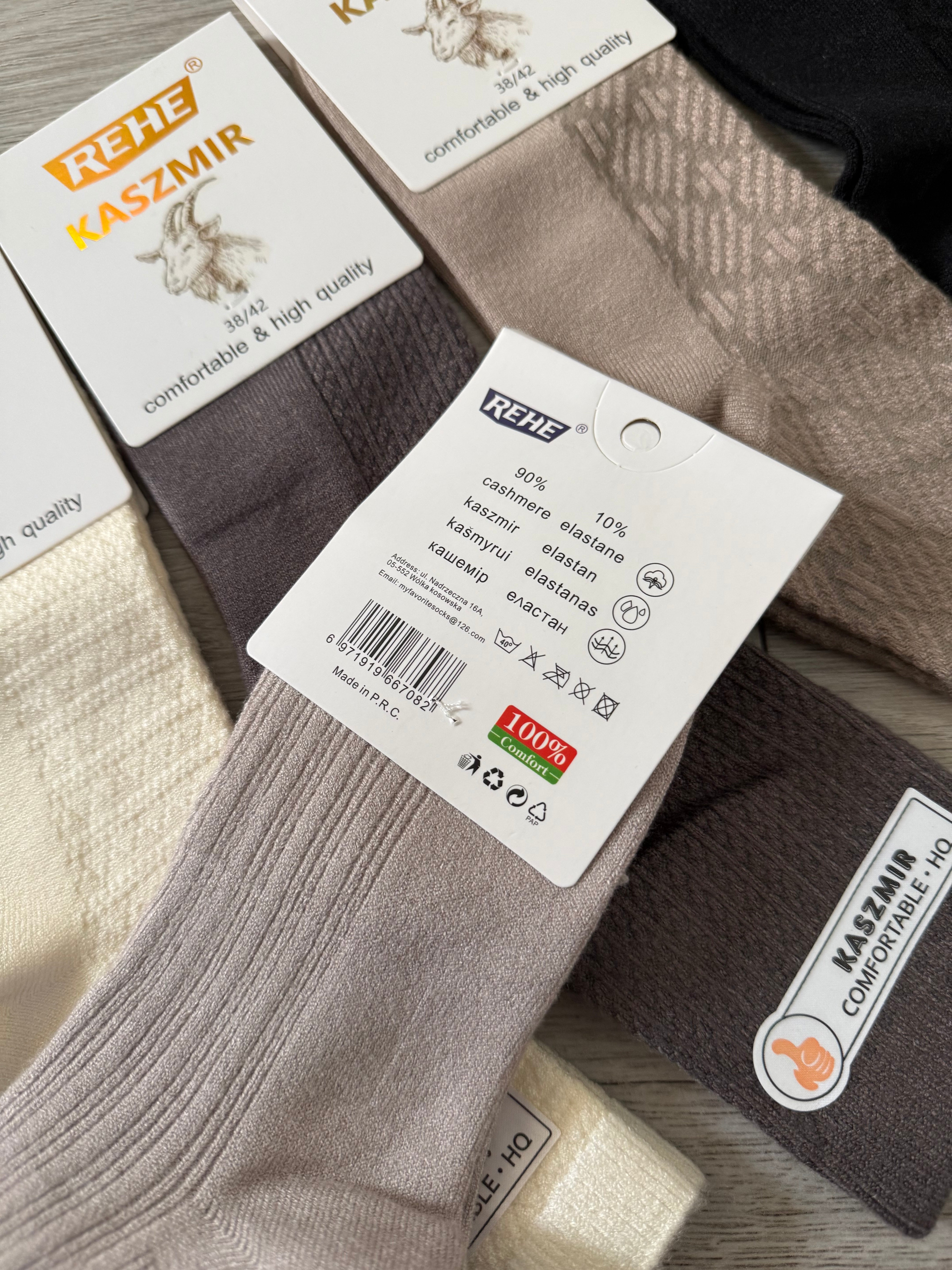 5 pairs of 90% cashmere socks