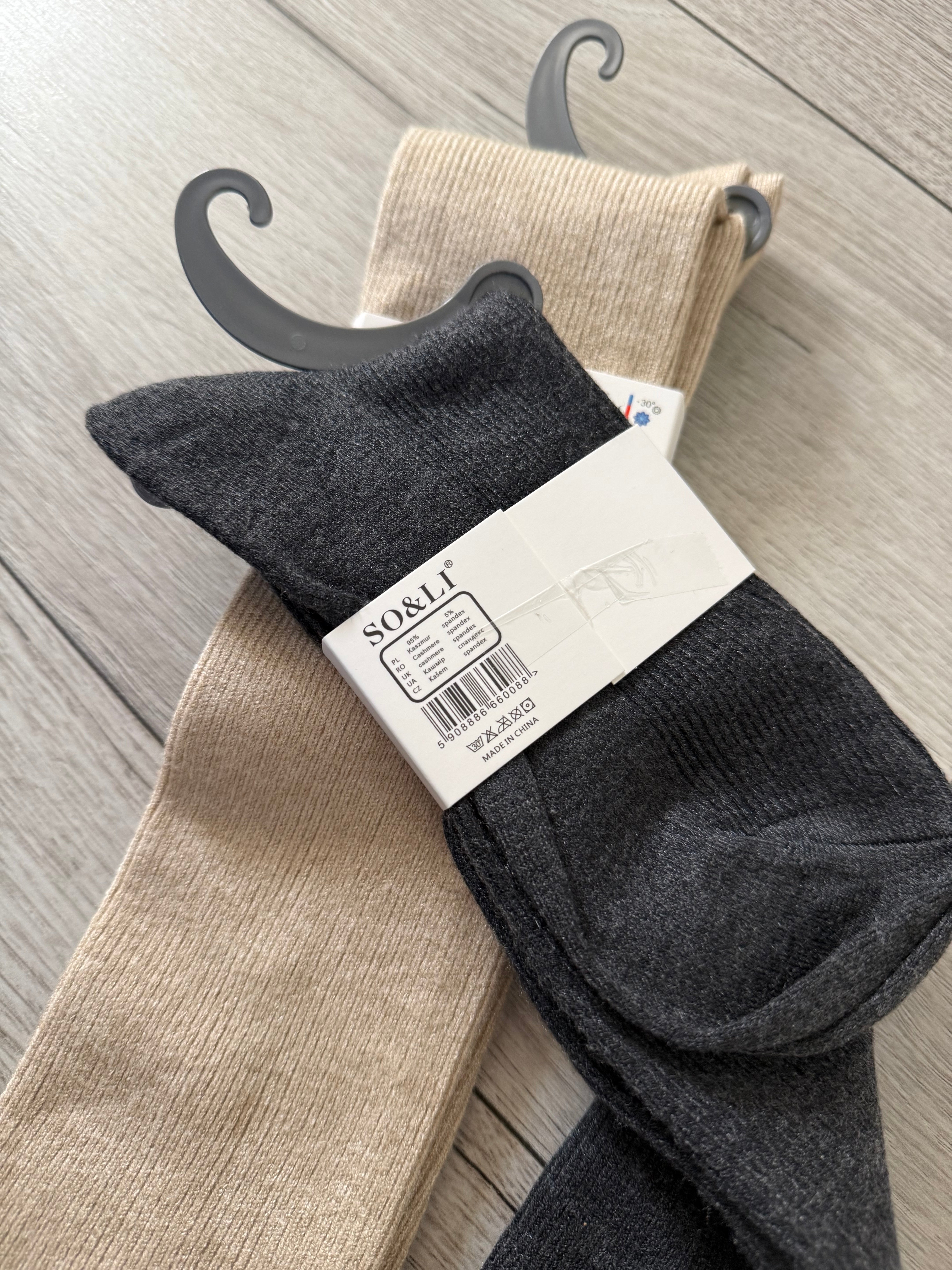 Knee-high cashmere socks 2 pcs