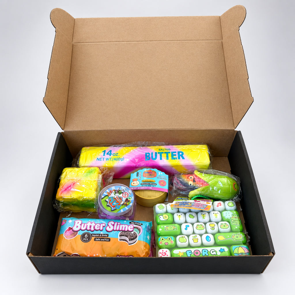 Mystery Box rinkinys su squishy ir slime