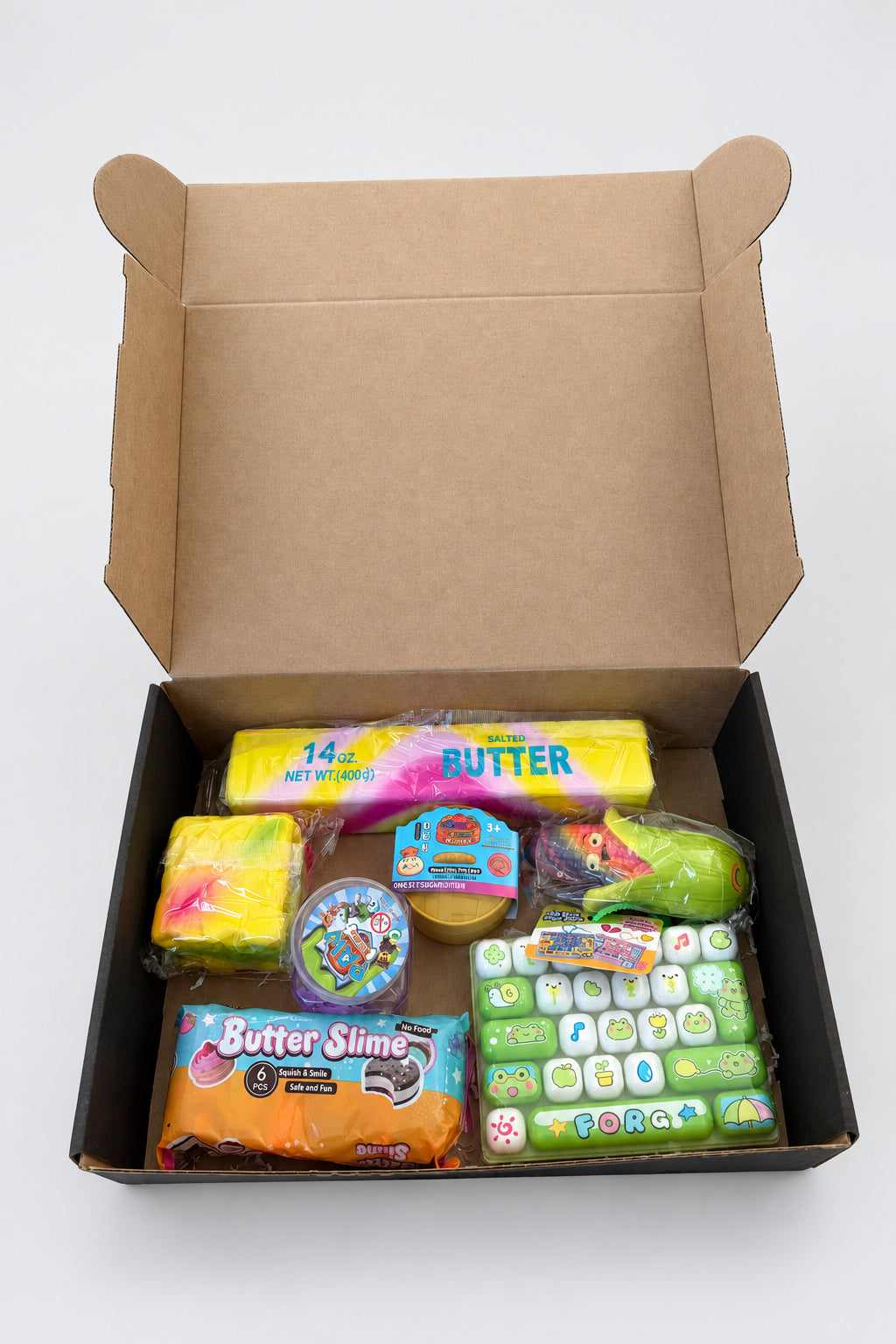 Mystery Box rinkinys su squishy ir slime