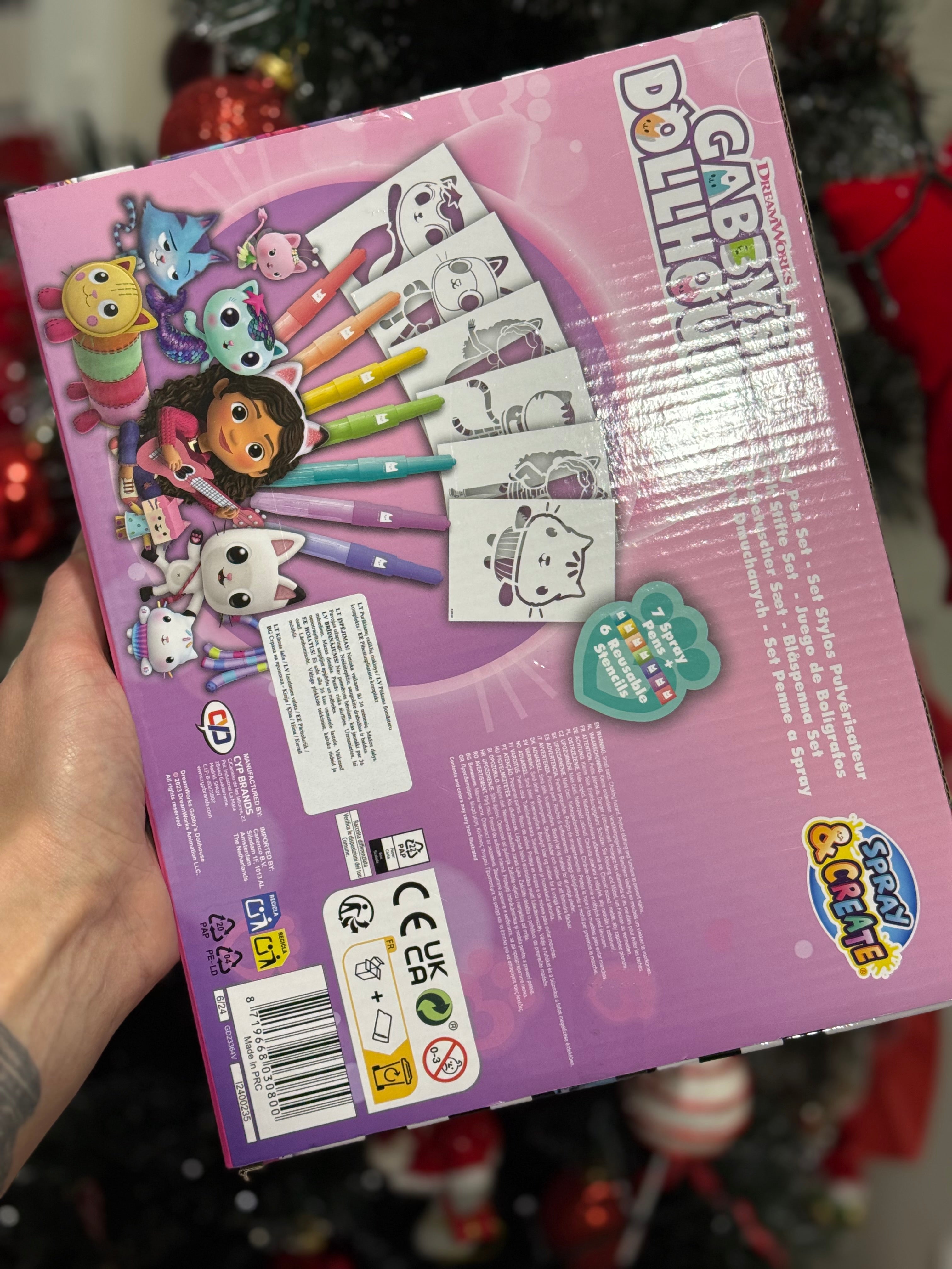 Gabby’s Dollhouse piešimo rinkinys su pieštukais ir trafaretais