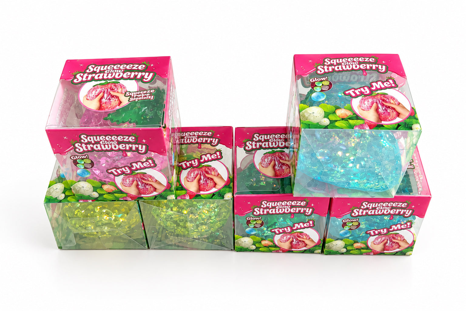 Antistresinis squishy „Braškė“ – kietesnės tekstūros