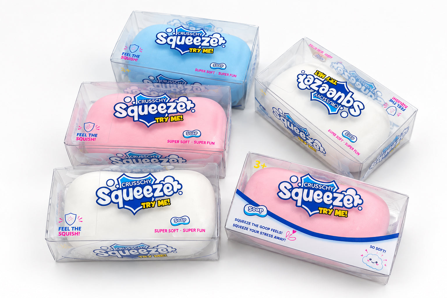 Antistresinis muiliukas CRUNCHY Squeeze – traškantis žaislas