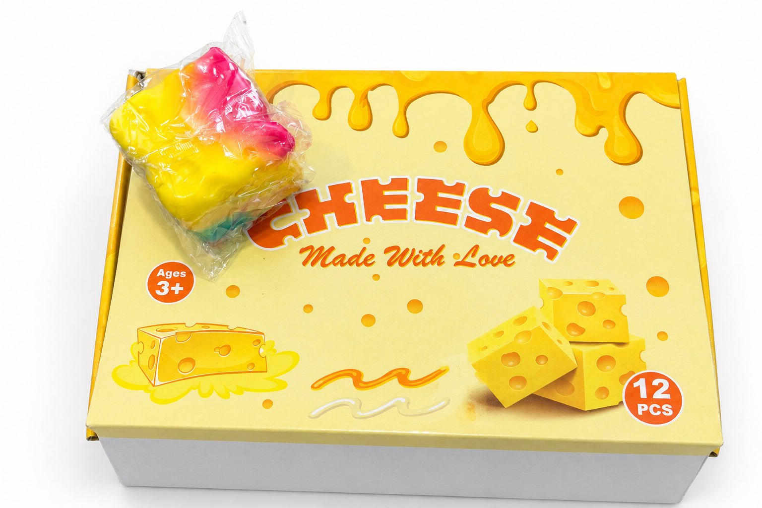 Minkštas squishy sūris – antistresinis žaislas