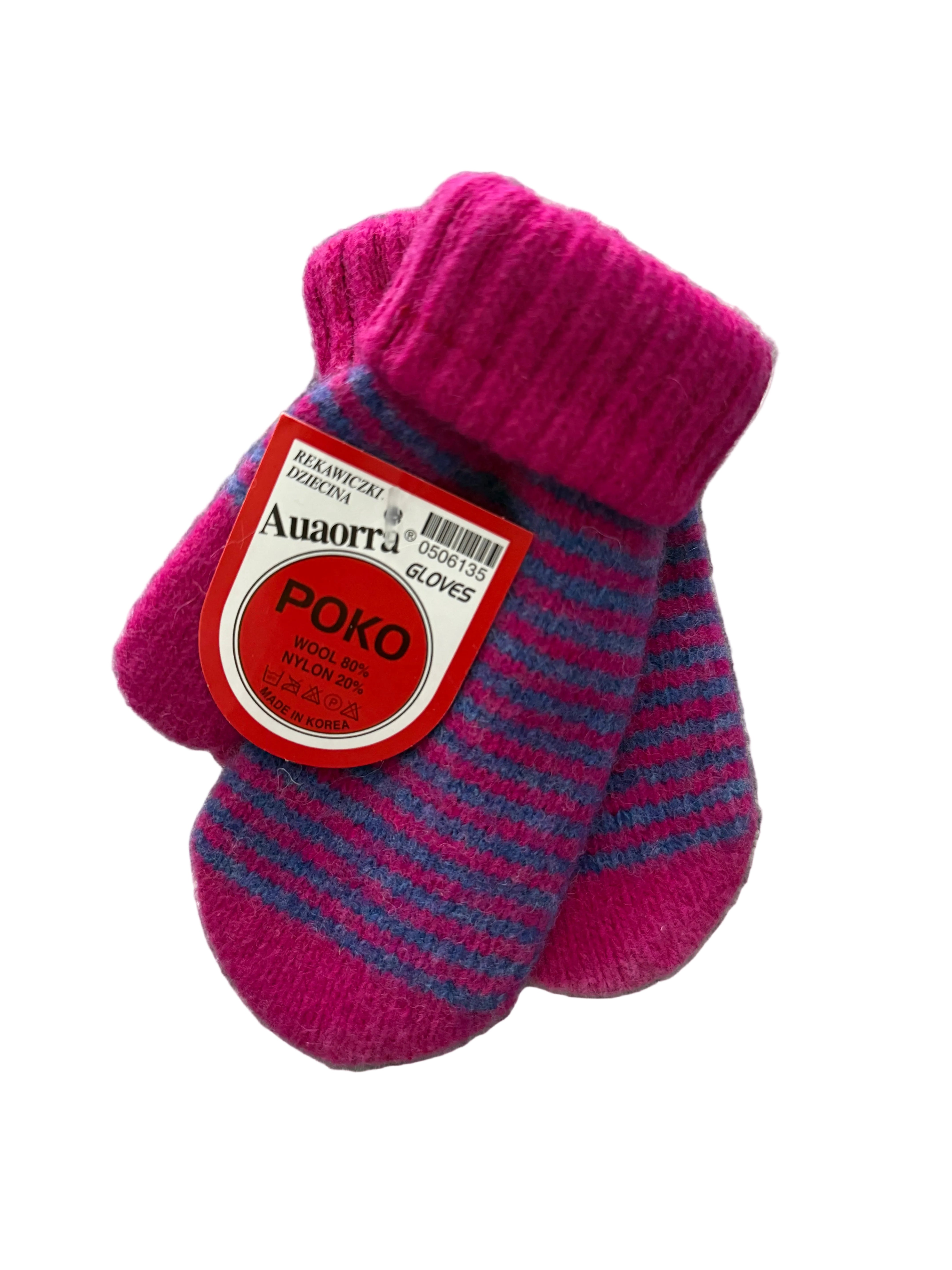 Vaikiškos vilnonės pirštinės (80 % vilna, 20 % nailonas) – 2–3 m.