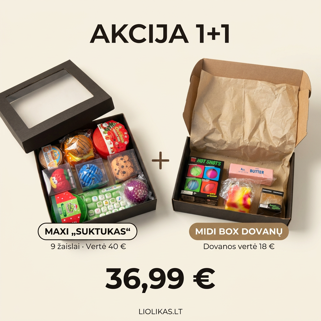 Atnaujintas 1+1 vizualas su 36,99 € kaina ir „Midi Box“ dovana
